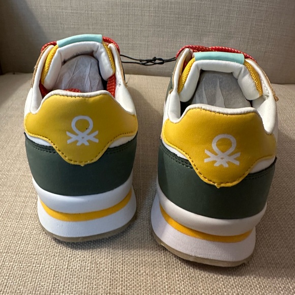 United Colors Of Benetton Green and Red Sneakers Retro Low-Top - Picture 3 of 6